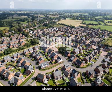 Maylands Park Housing Estate, Nantwich, Cheshire, Angleterre, aérien Banque D'Images