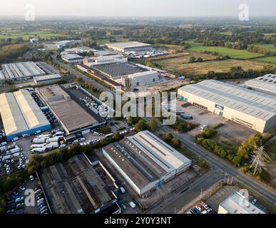 Zone industrielle de Winsford, Cheshire, Angleterre, vue aérienne Banque D'Images