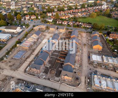 Wharton Road construction de logements neufs, Winsford, Cheshire, Angleterre, aérien Banque D'Images