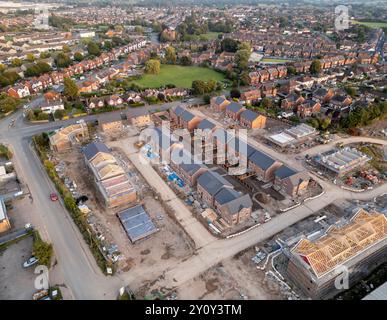 Wharton Road construction de logements neufs, Winsford, Cheshire, Angleterre, vue aérienne Banque D'Images