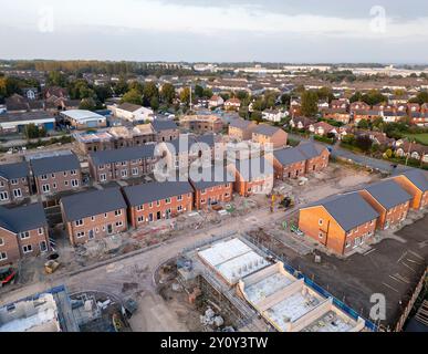 Wharton Road construction de logements neufs, Winsford, Cheshire, Angleterre, aérien Banque D'Images