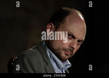Berlin, Allemagne. 03 septembre 2024. Vladimir Kara Murza, homme politique de l'opposition russe, vu lors de sa première apparition publique à Berlin après sa libération d'une prison russe à la suite d'un échange de prisonniers politiques début août 2024. (Photo de Vasily Krestyaninov/SOPA images/SIPA USA) crédit : SIPA USA/Alamy Live News Banque D'Images