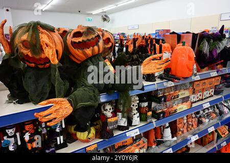Décorations d'Halloween dans un magasin Banque D'Images
