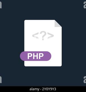 Icône de fichier PHP. Préprocesseur hypertexte. Langage de programmation. Vecteur Illustration de Vecteur
