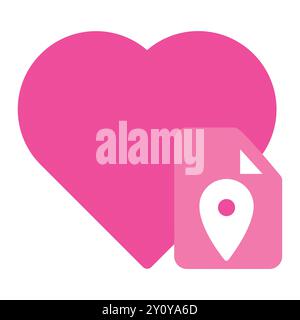 icône d'amour de style plat pour la saint-valentin isolé sur fond blanc Illustration de Vecteur