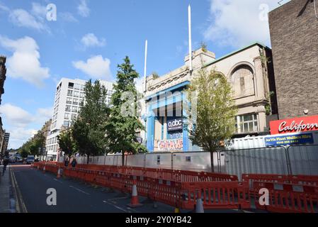 Glasgow - 4 septembre 2024 : O2 ABC Sauchiehall Street. Les travaux commencent pour démolir l'ancienne salle de musique qui a été détruite dans le même incendie de 2018 que le Glasgow School of Art Mackintosh bâtiment Banque D'Images