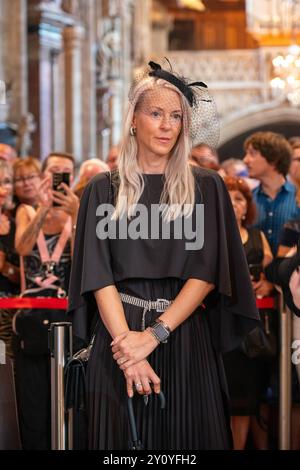 Richard Lugner Funeral, Farewell and Memorial service, Holy Mass, tenu Stephen's Cathedral, Vienna, Austria, le 31 août 2024. . Veuve Simone LUGNER (Reiländer). - 20240831 PD27085 Banque D'Images