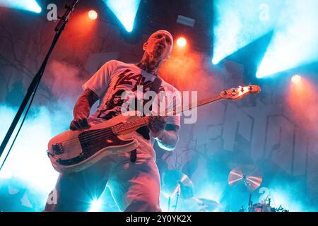 Trondheim, Norvège. 17 août 2024. Le groupe norvégien de heavy metal Kvelertak donne un concert lors du festival de musique norvégien Pstereo Festival 2024 à Trondheim. Banque D'Images