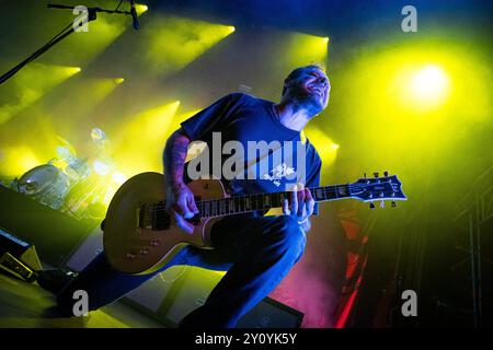 Trondheim, Norvège. 17 août 2024. Le groupe norvégien de heavy metal Kvelertak donne un concert lors du festival de musique norvégien Pstereo Festival 2024 à Trondheim. Banque D'Images