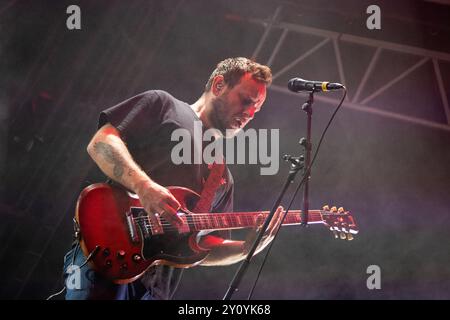Trondheim, Norvège. 17 août 2024. Le groupe norvégien de heavy metal Kvelertak donne un concert lors du festival de musique norvégien Pstereo Festival 2024 à Trondheim. Banque D'Images