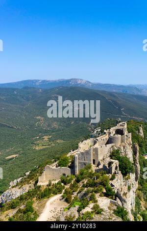 Château de Peyrepertuse à Duilhac/Sud de la France Banque D'Images