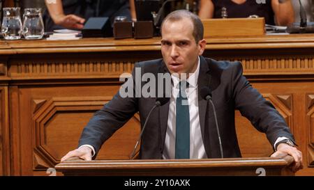 Hambourg, Allemagne. 04th Sep, 2024. Le chef du groupe parlementaire CDU, Dennis Thering, prend la parole à l'heure d'actualité du Parlement de Hambourg. Crédit : Markus Scholz/dpa/Alamy Live News Banque D'Images