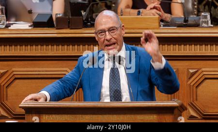 Hambourg, Allemagne. 04th Sep, 2024. Alexander Wolf, membre de l'AFD au Parlement de Hambourg, intervient lors de l'heure d'actualité du Parlement de Hambourg. Crédit : Markus Scholz/dpa/Alamy Live News Banque D'Images