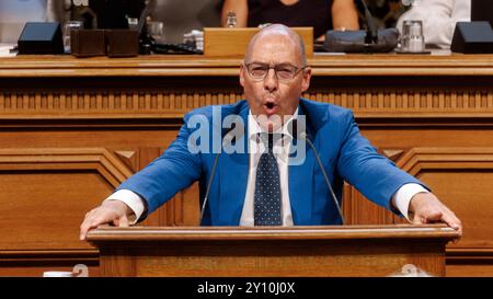 Hambourg, Allemagne. 04th Sep, 2024. Alexander Wolf, membre de l'AFD au Parlement de Hambourg, intervient lors de l'heure d'actualité du Parlement de Hambourg. Crédit : Markus Scholz/dpa/Alamy Live News Banque D'Images
