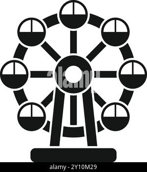 Cette icône simple représente une grande roue, une attraction populaire de parc d'attractions offrant des vues à couper le souffle depuis le sommet Illustration de Vecteur