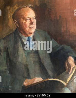 Portrait dans la salle à manger du Balliol College (Université d'Oxford, Angleterre), de Lord Lindsay of Birker, Master du collège 1924-1929. Banque D'Images