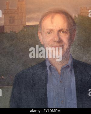 Portrait dans la salle à manger du Balliol College (Université d'Oxford, Angleterre), d'Andrew Graham, maître du collège 2001-2011. Banque D'Images