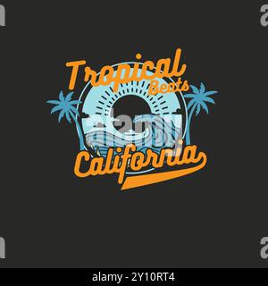 Design graphique Tropical Beats California Summer Sunshine Illustration de Vecteur