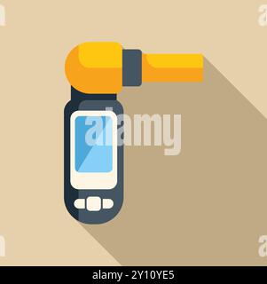 Pistolet thermomètre infrarouge électronique montrant la température sur l'affichage, icône d'instrument de mesure, style plat Illustration de Vecteur