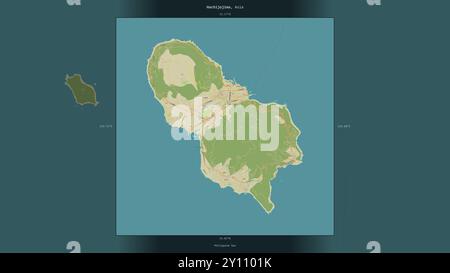 Hachijojima dans la mer des Philippines, appartenant au Japon, décrit et mis en évidence sur une carte topographique de style humanitaire OSM Banque D'Images