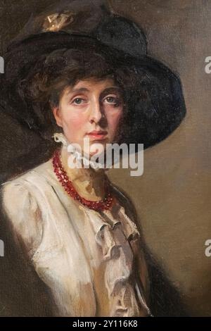 Angleterre, Kent, Sevenoaks, Knole House, Portrait de Vita Sackville-West par Philip de Laszlo daté de 1910 Banque D'Images