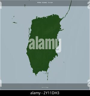 Île Kihnu dans le golfe de Riga, appartenant à l'Estonie, recadrée en carré sur une carte d'altitude en couleur Banque D'Images