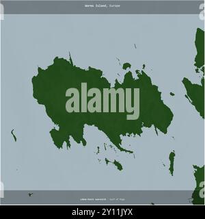 Worms Island dans le golfe de Riga, appartenant à l'Estonie, coupée en carré sur une carte d'altitude en couleur Banque D'Images