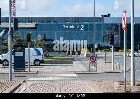 Copenhague, Danemark, 24 juillet 2024 - le terminal 2 contemporain de l'aéroport international Banque D'Images