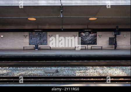 Copenhague, Danemark, 24 juillet 2024 - la gare de l'aéroport Banque D'Images