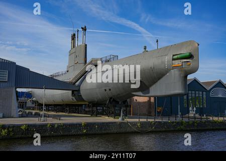 Den Helder, pays-Bas. 31 juillet 2024. Musée naval historique de Den Helder. U-boat Tonijn dans la zone extérieure Banque D'Images