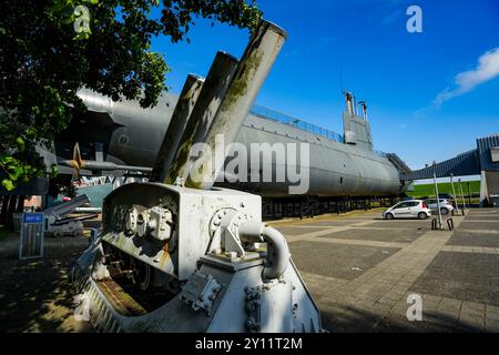 Den Helder, pays-Bas. 31 juillet 2024. Musée naval historique de Den Helder. U-boat Tonijn dans la zone extérieure Banque D'Images