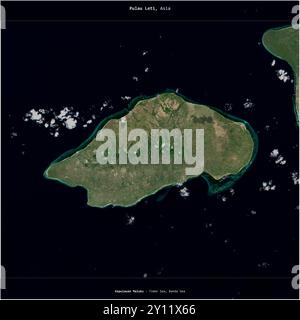 Pulau Leti dans la mer de Timor, appartenant à l'Indonésie, recadrée au carré sur une image satellite prise le 1er juillet 2020 Banque D'Images