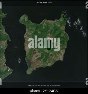 Volcano Island dans la mer de Sulu, appartenant aux Philippines, a été recadrée au carré sur une image satellite prise le 14 novembre 2018 Banque D'Images