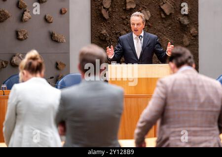 Den Haag, pays-Bas. 03 septembre 2024. DEN HAAG, PAYS-BAS - 3 SEPTEMBRE : le ministre Barry Madlener lors du débat plénier à la Tweede Kamer le 3 septembre 2024 à Den Haag, pays-Bas (photo de John Beckmann/Orange Pictures) crédit : Orange pics BV/Alamy Live News Banque D'Images