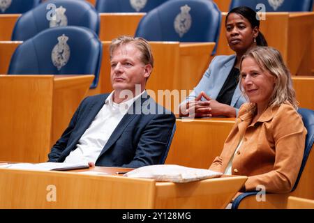Den Haag, pays-Bas. 03 septembre 2024. DEN HAAG, PAYS-BAS - 3 SEPTEMBRE : Pieter Omtzigt (NSC) lors du débat plénier à la Tweede Kamer le 3 septembre 2024 à Den Haag, pays-Bas (photo de John Beckmann/Orange Pictures) crédit : Orange pics BV/Alamy Live News Banque D'Images