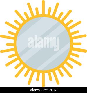 Miroir décoratif en forme de soleil dans le style plat moderne vecteur Illustration de Vecteur