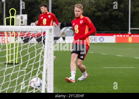 PONTYCLE, ROYAUME-UNI. 04th Sep, 2024. Ollie Cooper du pays de Galles lors d'une séance d'entraînement masculin senior au pays de Galles au Vale Resort avant le match de l'UEFA Nations League contre la Turquie 2025 au stade de Cardiff City le 6 septembre. (Photo by John Smith/FAW) crédit : Football Association of Wales/Alamy Live News Banque D'Images