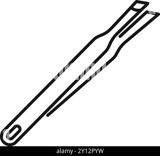 Pince d'outil de manucure tenant quelque chose de petite icône, style de contour Illustration de Vecteur