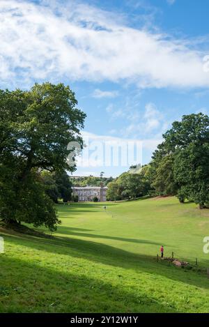 Terrain de cricket à Cockington, Devon Banque D'Images