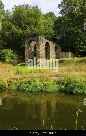 Un ascenseur de barge est une structure de descente, une forme plus ancienne d'ascenseur de navire. Dans les canaux qui ont dû surmonter les différences de hauteur dans le paysage, barge Li Banque D'Images