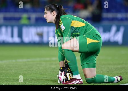 Cali, Colombie. 04th Sep, 2024. Le gardien de but espagnol Eunate Astralaga, lors du match de Coupe du monde féminine U-20 de la FIFA, Colombie 2024 entre le Paraguay et le Maroc, au stade olympique Pascual Guerrero, à Cali, le 4 septembre 2024. Photo : Alejandra Arango/DiaEsportivo/Alamy Live News crédit : DiaEsportivo/Alamy Live News Banque D'Images