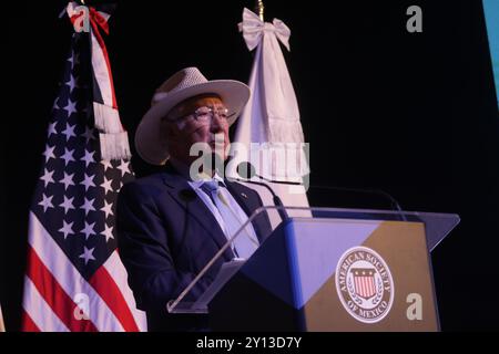 Mexico, Mexique. 04th Sep, 2024. Ken Salazar, ambassadeur des États-Unis au Mexique, lors de son discours à la 3e Convention binationale, où il a parlé de l’Accord de libre-échange et du fait que le Mexique est en première place en tant que partenaire commercial des États-Unis. Le 4 septembre 2024 à Mexico, Mexique. (Photo de Ian Robles/ crédit : Eyepix Group/Alamy Live News Banque D'Images