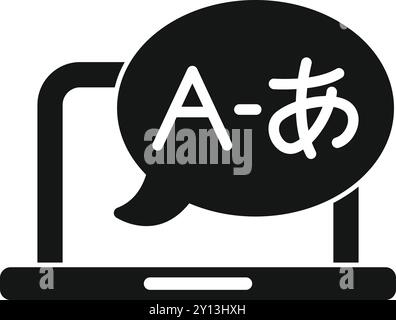 Illustration vectorielle simple représentant le concept de cours de langue en ligne, en particulier pour le japonais Illustration de Vecteur