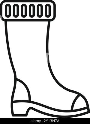 Dessin simple d'une botte en caoutchouc, idéal pour transporter des concepts de sécurité et de protection dans des environnements de travail extérieurs Illustration de Vecteur