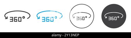 icône de vue à 360 degrés symbole vectoriel plat simple logo ensemble de collection Illustration de Vecteur