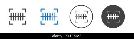 Icône de scanner de code-barres simple plat de vecteur de collection de contour de symbole logo Illustration de Vecteur