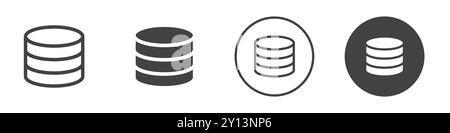 Icône de stockage de base de données simple vecteur plat symbole contour collection logo Illustration de Vecteur