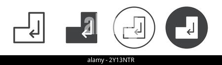 Entrez l'icône de clé simple plat symbole vectoriel contour collection logo Illustration de Vecteur