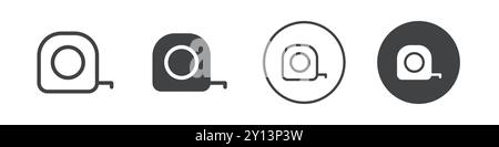 Icône d'outil de ruban de mesure simple vecteur plat symbole contour collection logo Illustration de Vecteur