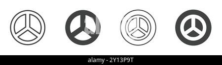 Icône de signe de paix symbole vectoriel plat simple logo ensemble de collection Illustration de Vecteur